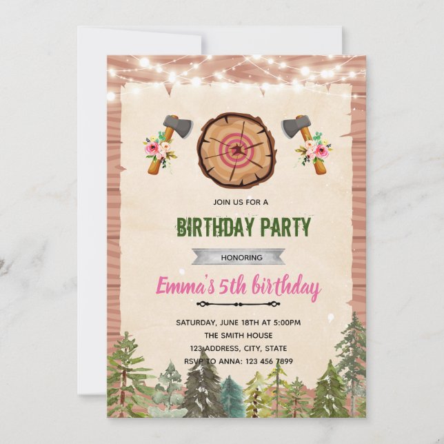 Invitation à une fête de lancer de hache (Devant)