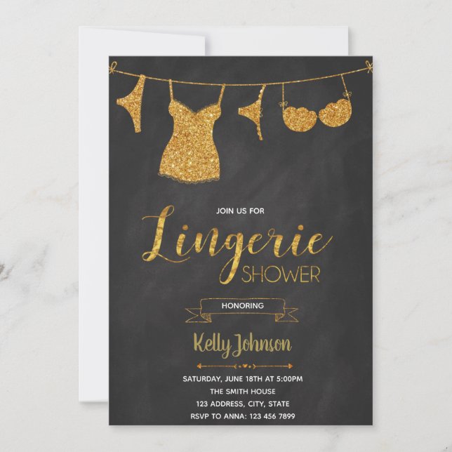 Invitation à une fête de lingerie sous la douche (Devant)