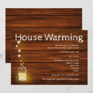Invitation à une fête de maison neuve rustique en 