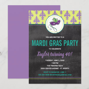 Invitation à une fête de Mardi Gras