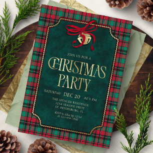 Invitation à une fête de Noël à tartan