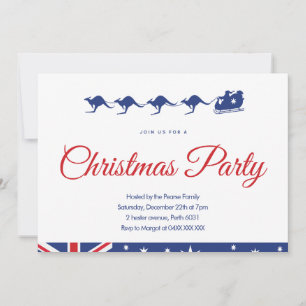 Invitation à une fête de Noël australienne drapeau