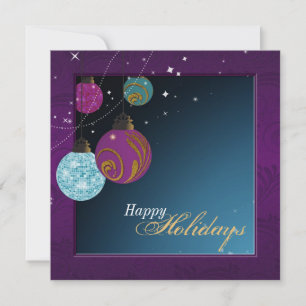 Invitation à une fête de Noël - Ornements Turquois
