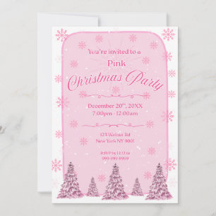 Invitation à une fête de Noël rose