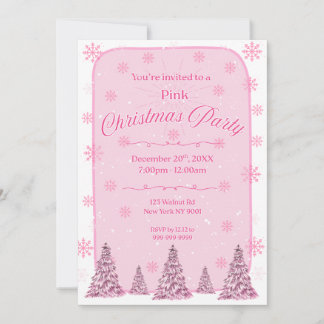 Invitation à une fête de Noël rose
