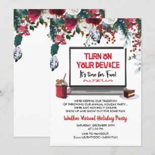 Invitation à une fête de Noël virtuelle