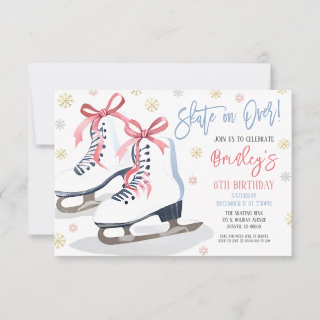 Invitation à une fête de patinage sur glace (Devant)
