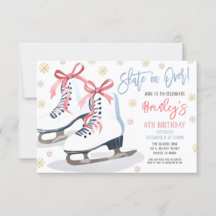 Invitation à une fête de patinage sur glace