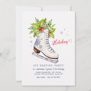 Invitation à une fête de patinage sur glace de fêt