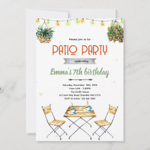Invitation à une fête de patio