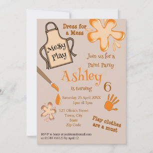 Invitation à une fête de peinture et de jeu saliss