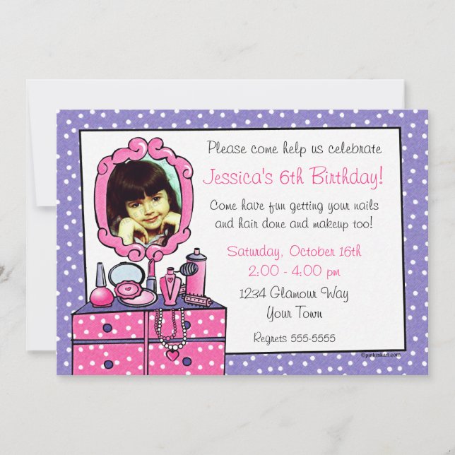 Invitation à une fête de photos pour l'anniversair (Devant)