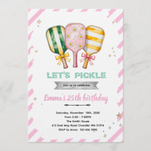 Invitation à une fête de pickleball pour filles
