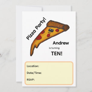 Invitation à une fête de pizza
