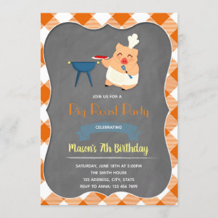 Invitation à une fête de porc rôti