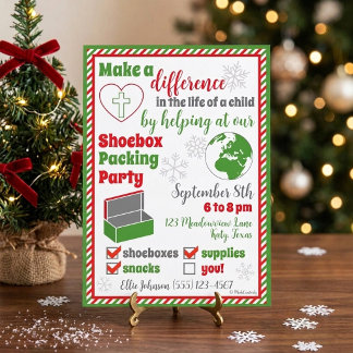 Invitation à une fête de préparation de boîtes à c