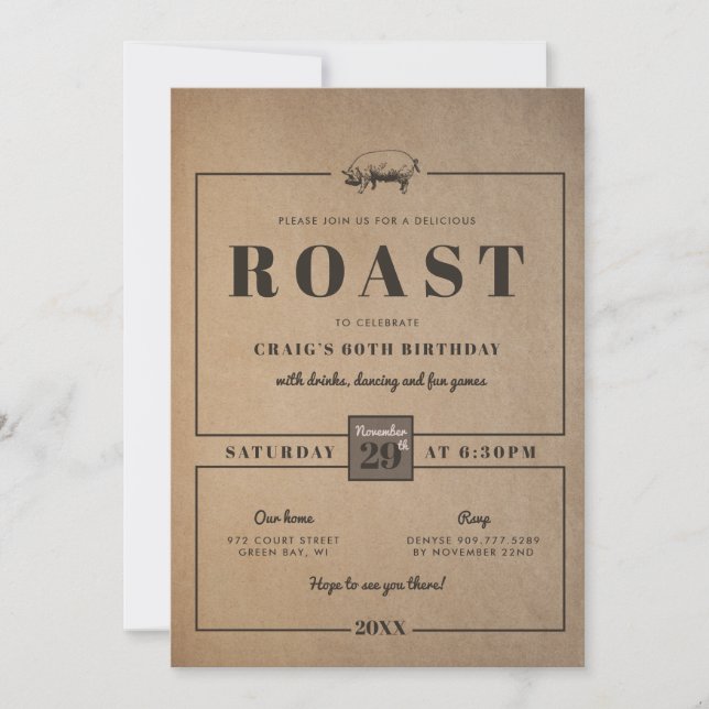 Invitation à une fête de rôtissage (Devant)