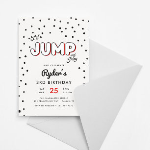 Invitation à une fête de saut et de rebond rouge e