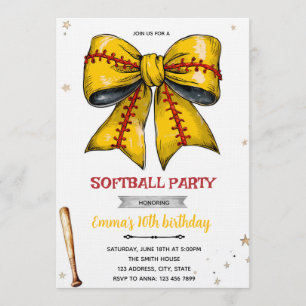 Invitation à une fête de softball à l'arc