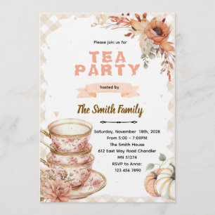 Invitation à une fête de thé de Thanksgiving d'aut