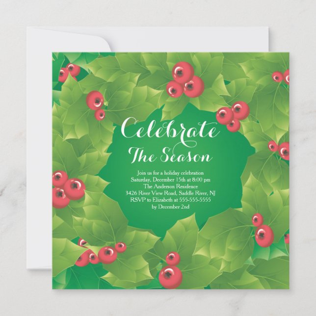 Invitation à une fête de vacances dans le cadre de (Devant)