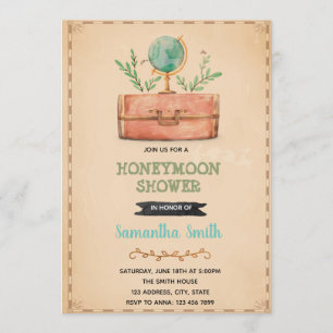 Invitation à une fête de voyage de lune de miel