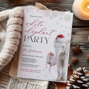 Invitation à une fête d'échange de cadeaux éléphan