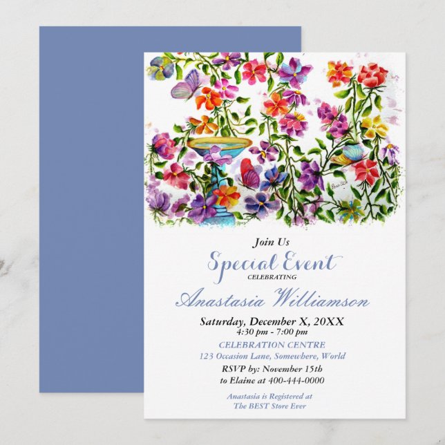 INVITATION À UNE FÊTE DÉCOIFFANTE DANS LE JARDIN (Devant / Derrière)