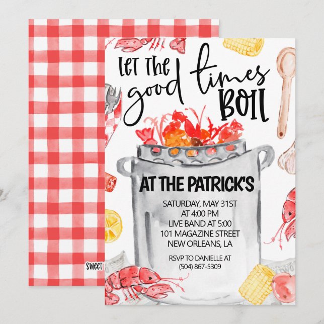 Invitation à une Fête d'Écrevisses (Devant / Derrière)