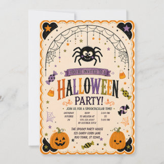 🎃🕷️ Invitation à une fête d'Halloween avec une a