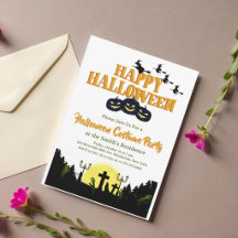Invitation à une fête d'Halloween costumée Spooky