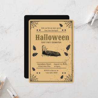 Invitation à une fête d'Halloween dans un cimetièr