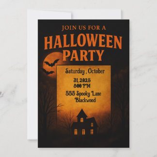 Invitation à une fête d'Halloween dans une maison