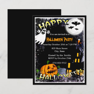 Invitation à une fête d'Halloween dans une maison