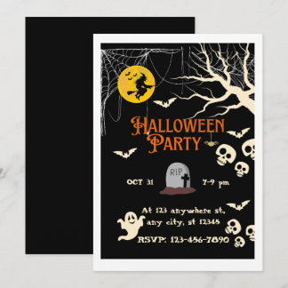 Invitation à une fête d'Halloween effrayante