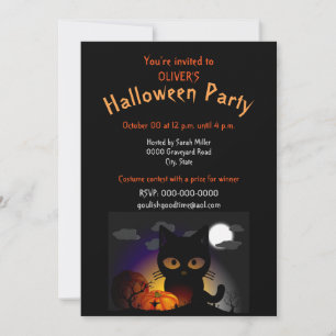 Invitation à une fête d'Halloween en costume pour 
