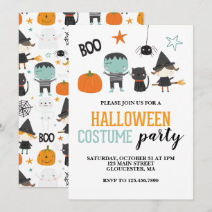 Invitation à une fête d'Halloween pour enfants en 