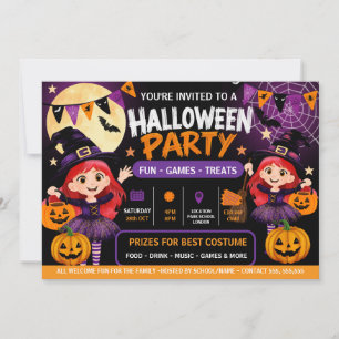 Invitation à une fête d'Halloween pour enfants   J