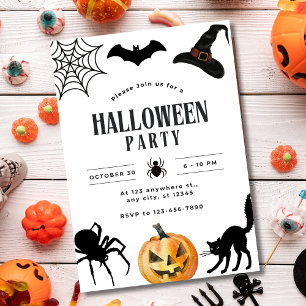 Invitation à une fête d'Halloween, soirée effrayan