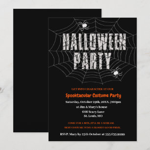 Invitation à une fête d'Halloween Toile d'araignée