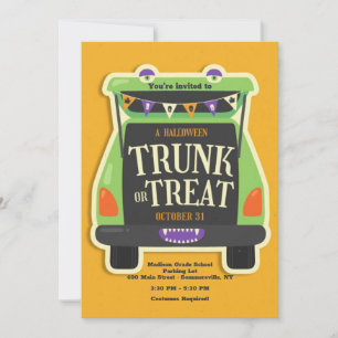 Invitation à une fête d'Halloween Trunk Or Treat