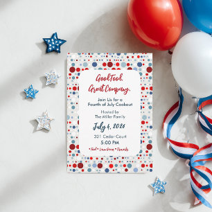 Invitation à une fête du 4 juillet avec feux d'art