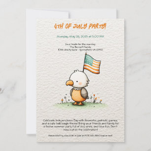 Invitation à une fête du 4 juillet avec un aigle c