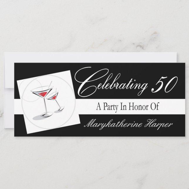 Invitation à une fête du 50e anniversaire (Devant)