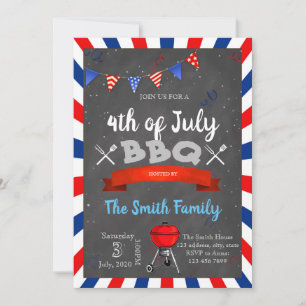 Invitation à une fête du quatre juillet