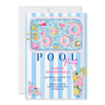 Invitation à une fête en piscine pour adultes Anni