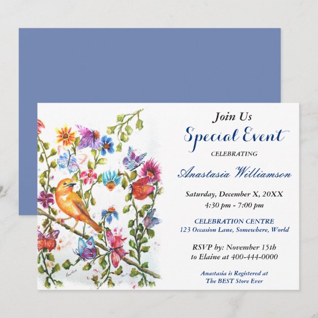 INVITATION À UNE FÊTE EN PLEIN AIR WHIMSICAL (Devant / Derrière)