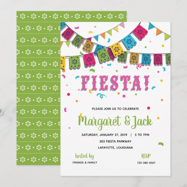 Invitation à une fête Fiesta (Devant / Derrière)