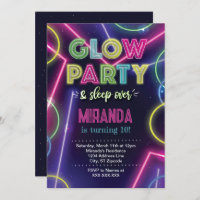 Invitation à une fête Glow Party, fête en lumières