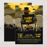 Invitation à une fête Halloween zombie